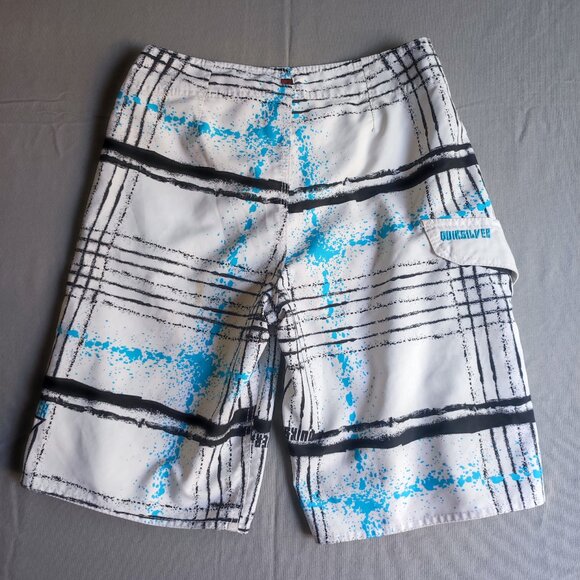 Quiksilver board short men's size 29 white blue black graphic design - Picture 3 of 13